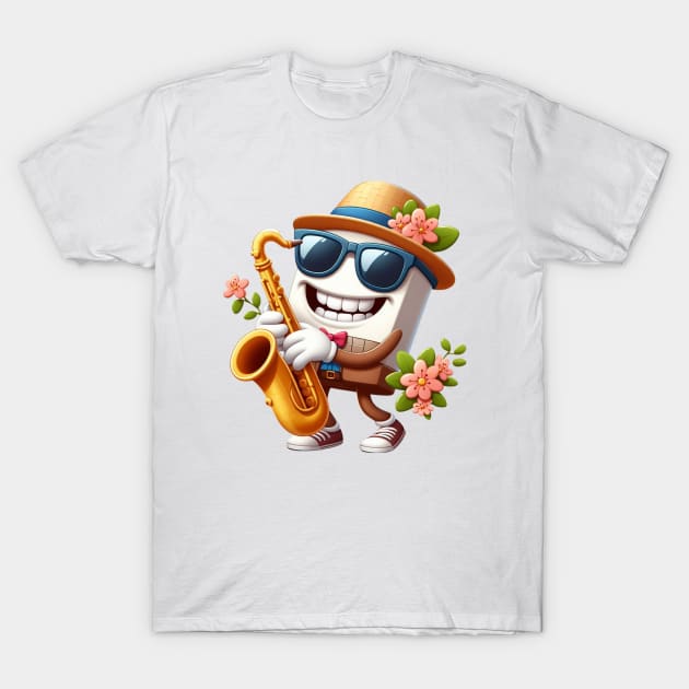 Jazz Saxophone Player T-Shirt by GalaxyGraffiti